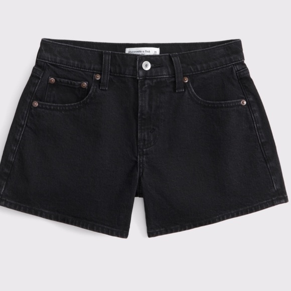 Abercrombie Mid Rise A-Line Shorts Black Denim Size 31 NWT 4” Inseam - Picture 10 of 10
